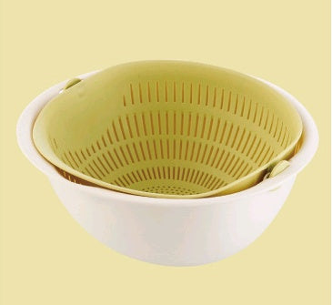 Portable Detachable Cleaning Drain Basket Double-Layer Hollow Fruit and Vegetable Cleaning Drain Basket - PP Material