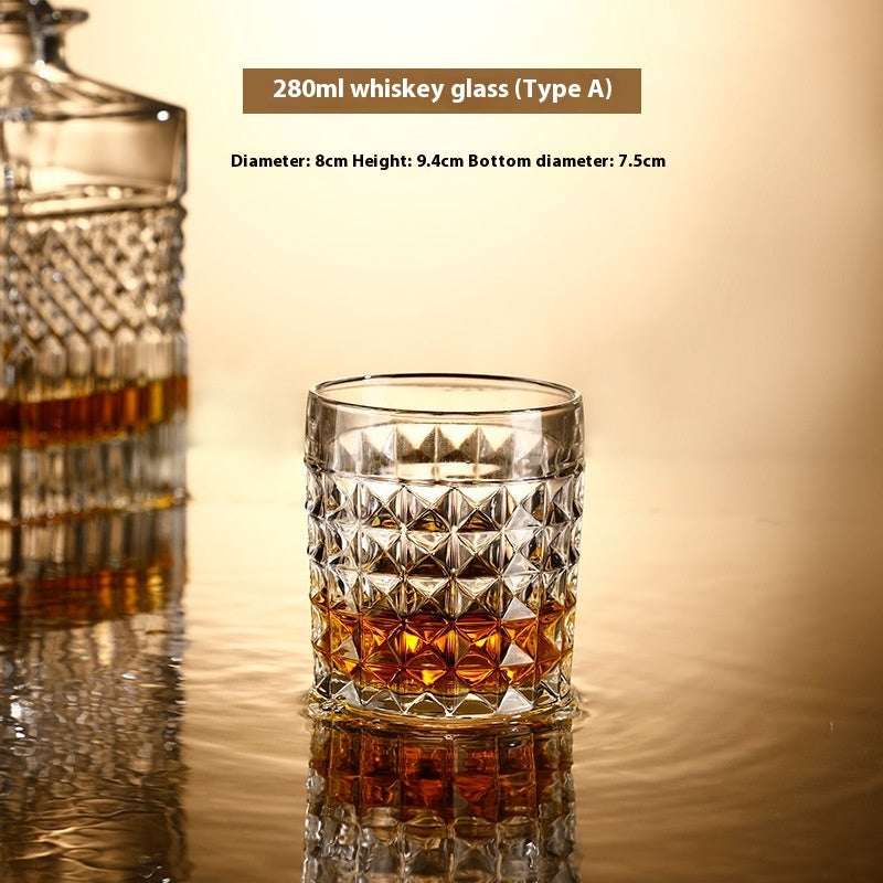 Crystal Wine Glass & Bottle Set - Premium Glassware