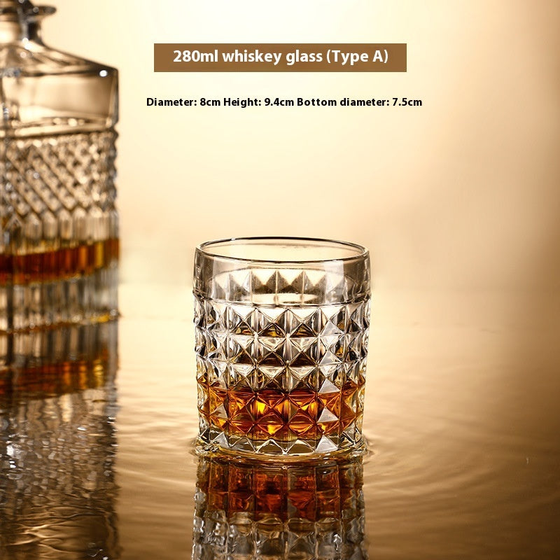 Crystal Wine Glass & Bottle Set - Premium Glassware