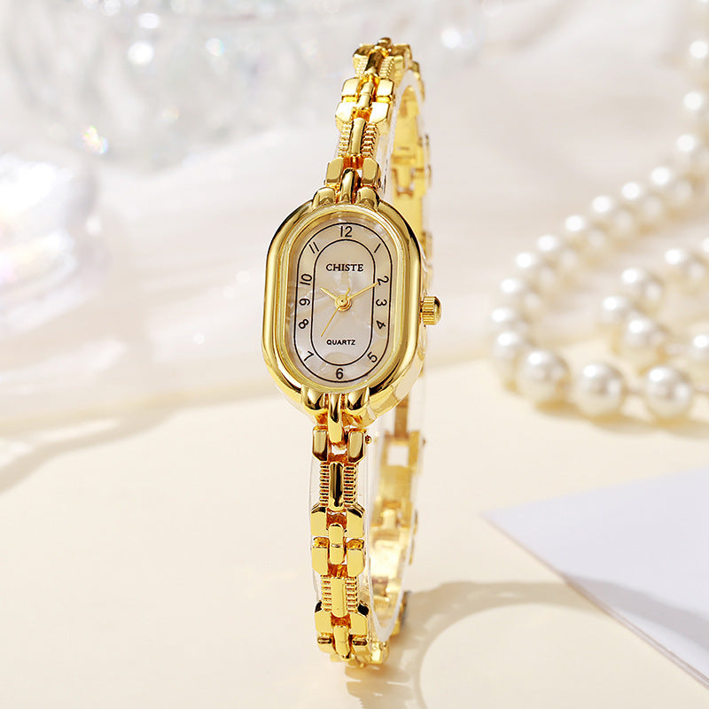 Retro Oval Fritillary Bracelet Watch - Student Style