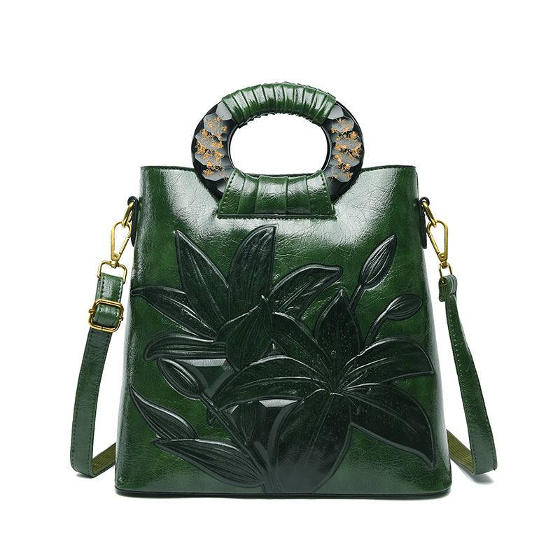 Women's Ethnic Style Floral Handbag - Large Capacity Shoulder & Crossbody Bag