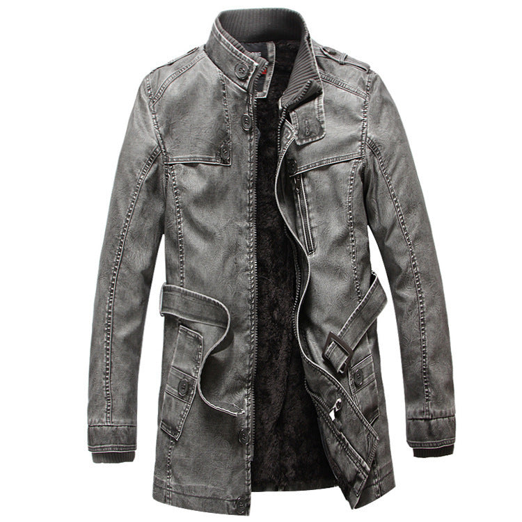 Gray denim jacket on a white background