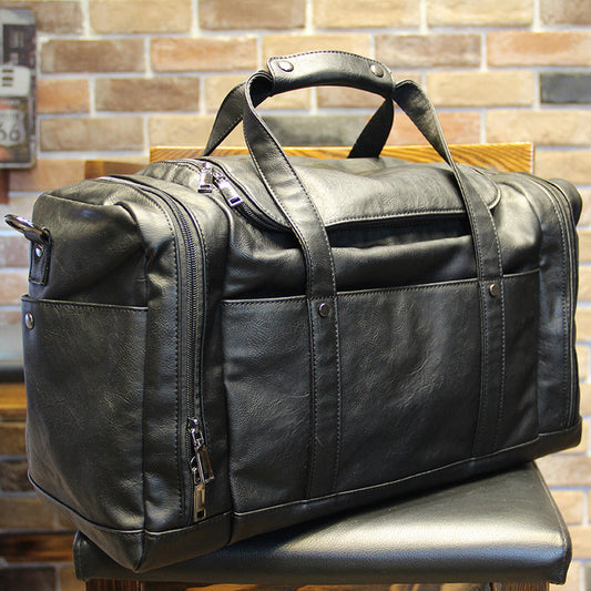 Noir PU Leather Men's Travel Clutch Bag