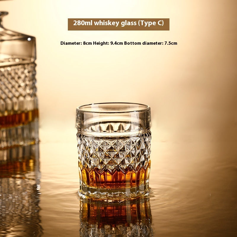 Crystal Wine Glass & Bottle Set - Premium Glassware