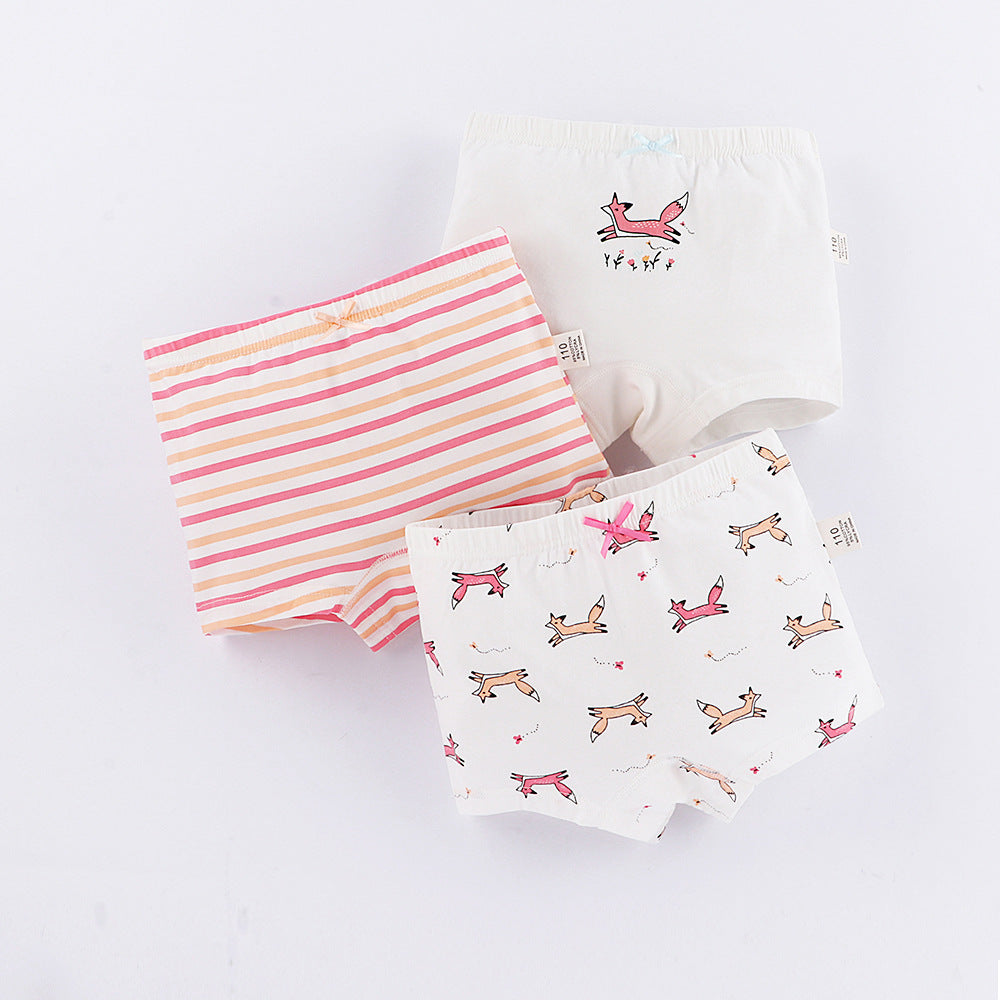 Girls' Cotton Boxer Briefs - Cute Cartoon Children's Underwear