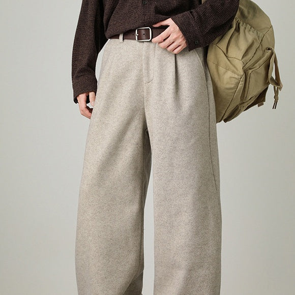 Old Money Wide-Leg Straight Trousers | Filbert Oats, Morning Mist Gray & Rock Black | M–3XL