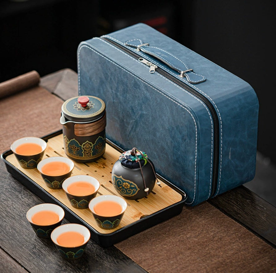 Ceramic Tea Set - One Pot Four Cups Gift Box