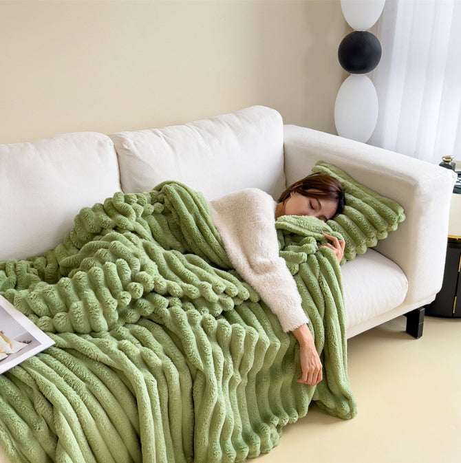 Luxury Double-Sided Velvet Blanket - Ultra Soft Rabbit Fur Throw