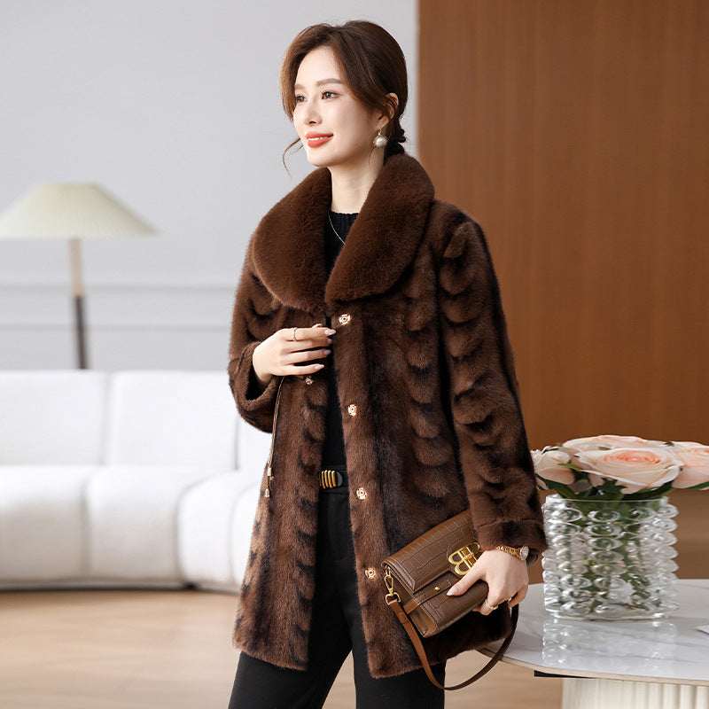 Women's Plus Size Loose Wool-Look Button Cropped Coat | 4 Colours | XL–5XL
