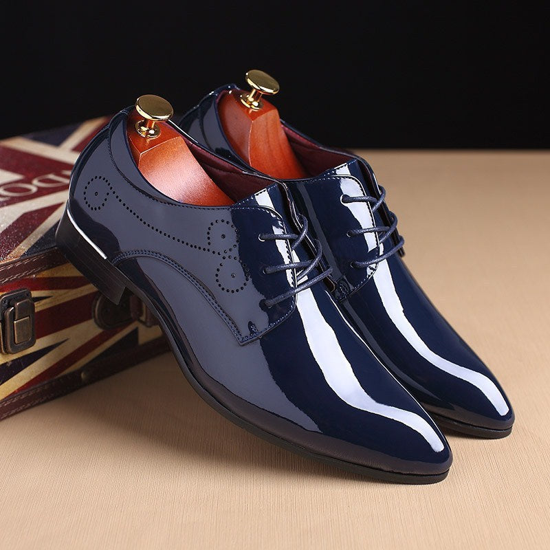 Men's Leather Shoes Business Casual Dress Shoes - Slip-on Black Driving Shoes