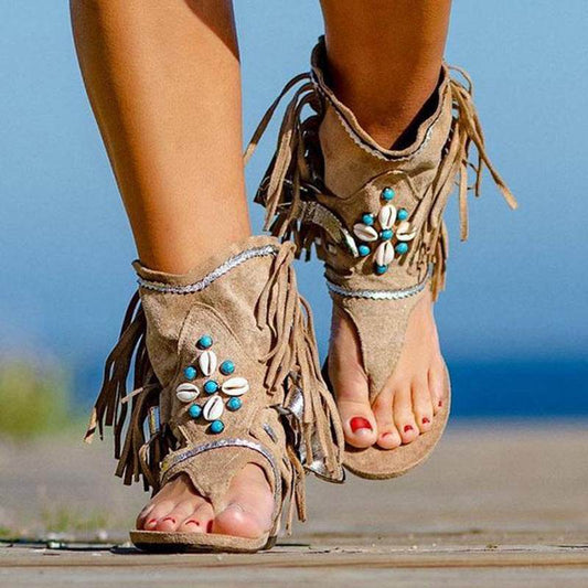 Beaded Roman sandals women - Millivan supplies 