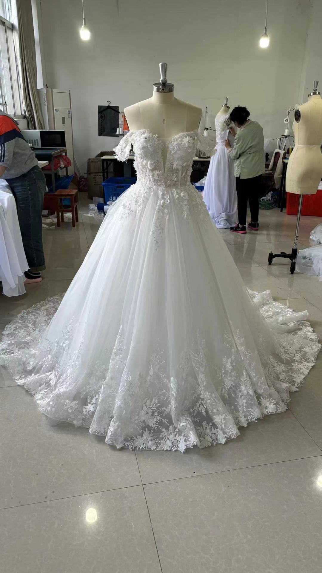 The Ivoire Slim Off-Shoulder Bridal Gown