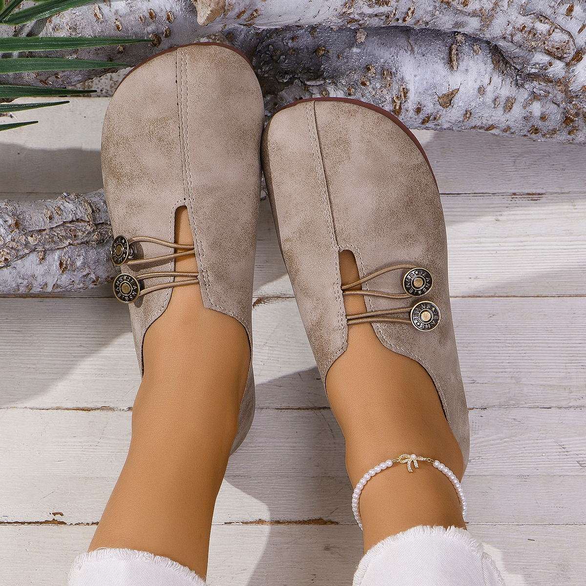 Ins Square Toe Slip-on Sandals Summer Fashion Soft Flat Shoes For Women