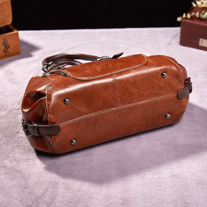 Genuine Leather Crossbody Bag - Women's Shoulder Tote Handbag