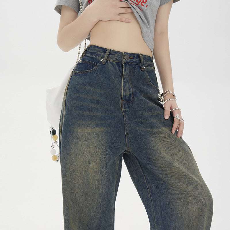 Women's Striped High-Waist Wide Straight-Leg Jeans | Regular & Lengthened | XS–XL