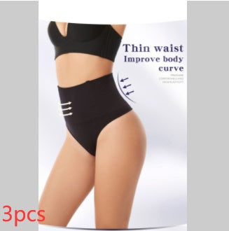 Black waist trainer with text on a white background