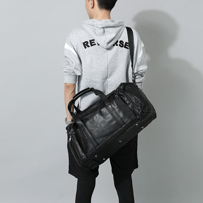 Noir PU Leather Men's Travel Clutch Bag