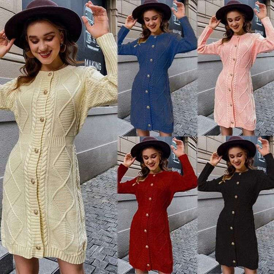 Women's Rabbit Hair Crochet Knit High-Waist A-Line Mini Dress | 6 Colours | S–XL