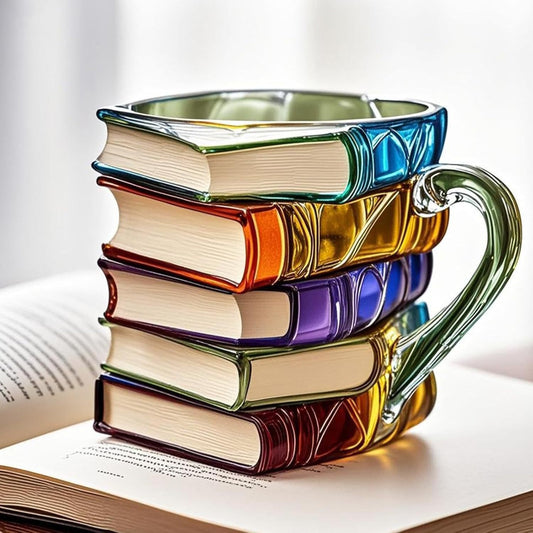 Book Stack Coffee Cup - Unique Resin Mug