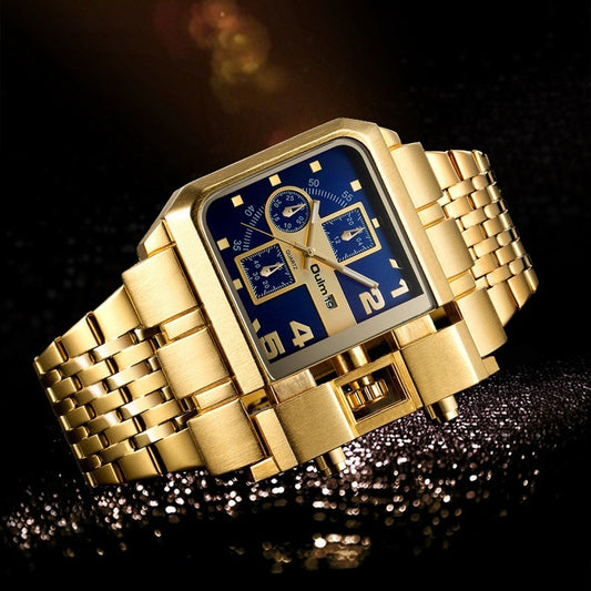 Men's Large Dial Quartz Watch - 43mm Casual