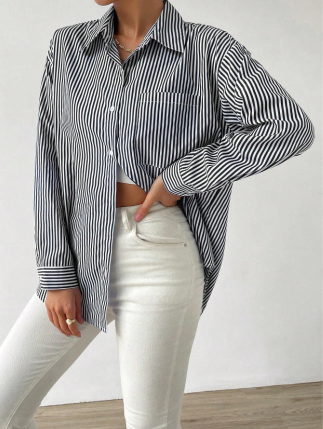 Cardigan Top Loose Casual Long Sleeves Shirt For Women