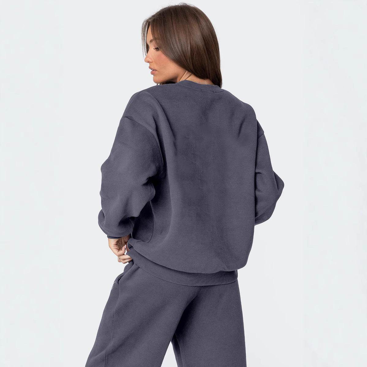 Round Neck Long Sleeve Loose Thick Sweaters Women's Clothing - Millivan supplies 