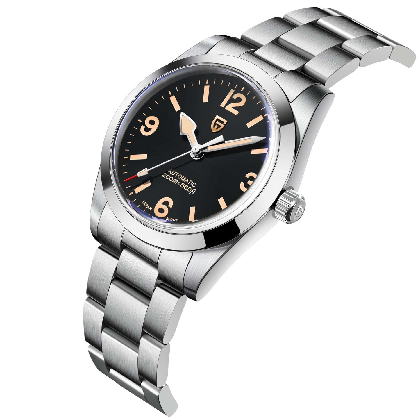 Men's Retro Automatic Mechanical Watch – NH35 Movement 200m Waterproof Stainless Steel Business Watch | Black