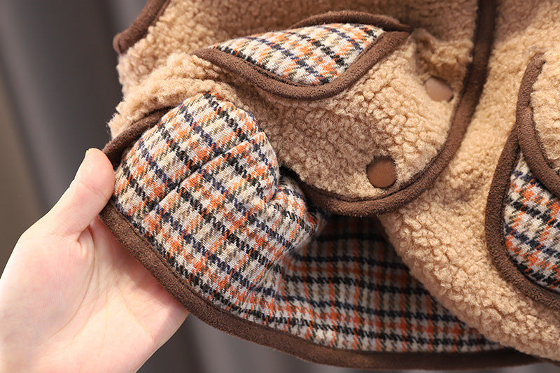 Cozy Baby Plus Velvet Outfit - Warm Foreign Style Clothing Set