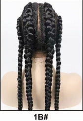 Front Lace Synthetic Fiber Four Braid Wig - Natural Looking Hair