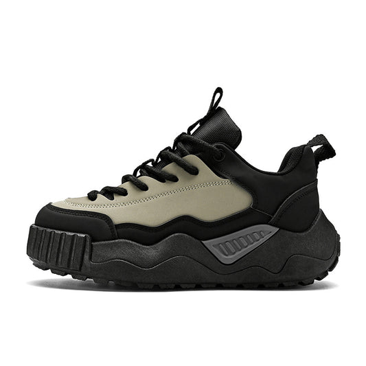 Black and beige sneaker on a white background