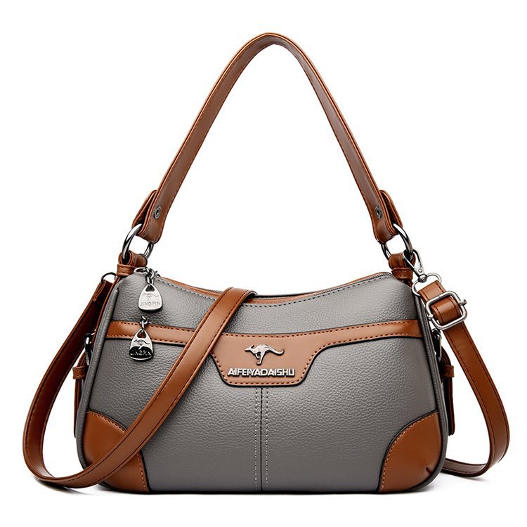 Le Contraste — Woven PU Colour-Block Shoulder Bag