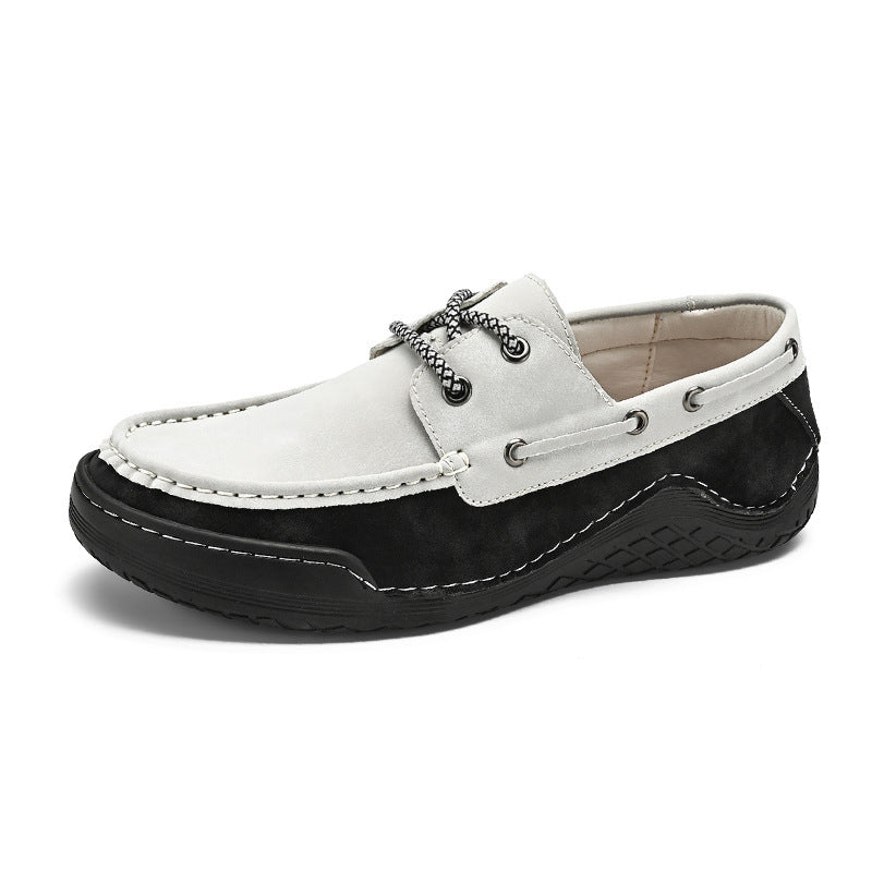 White and black shoe on a white background