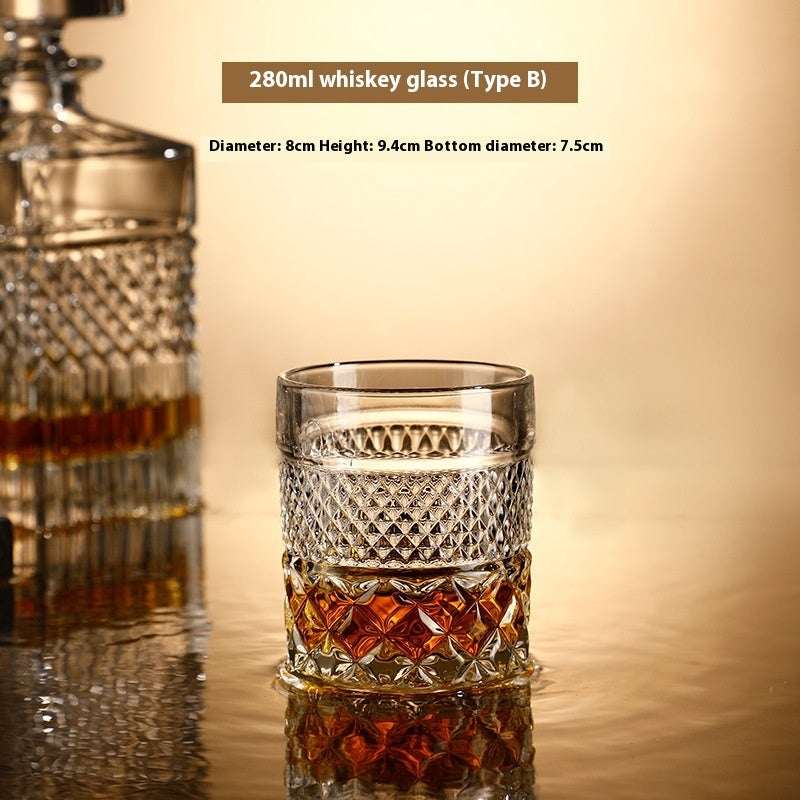 Crystal Wine Glass & Bottle Set - Premium Glassware