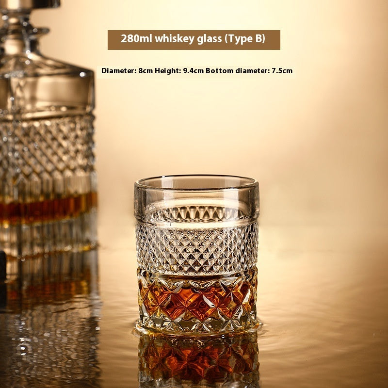 Crystal Wine Glass & Bottle Set - Premium Glassware