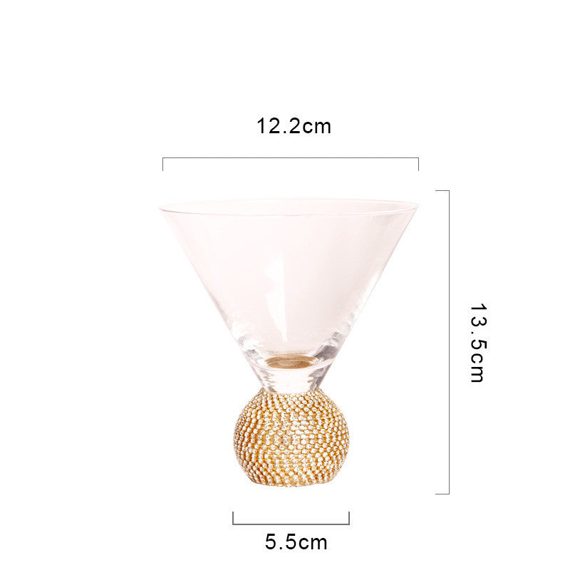 Diamond-Decorated Wine Glass - Luxury Crystal Design