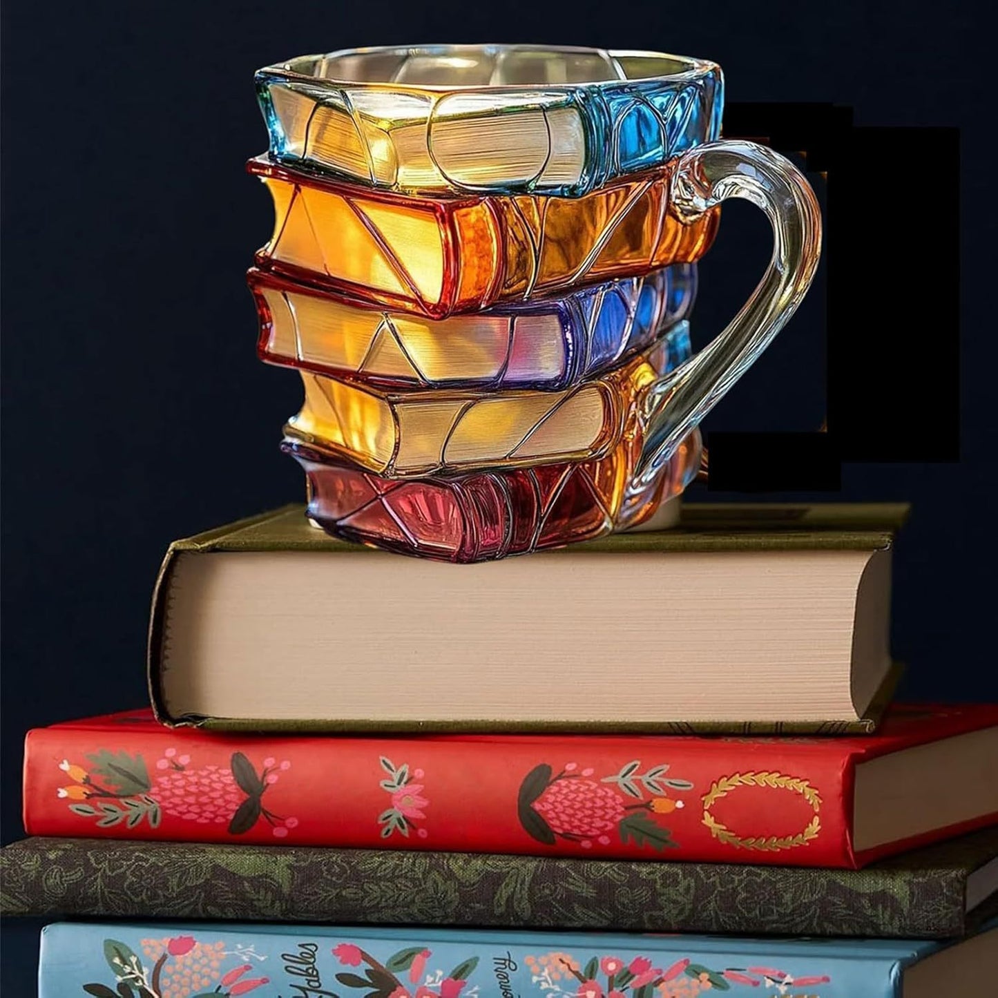 Book Stack Coffee Cup - Unique Resin Mug