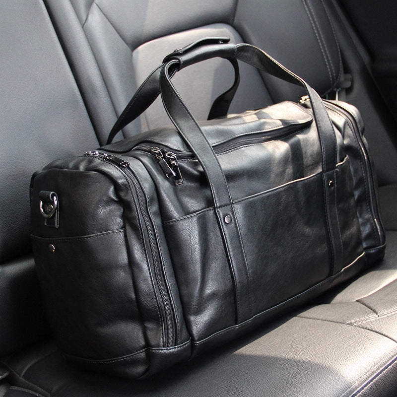Noir PU Leather Men's Travel Clutch Bag