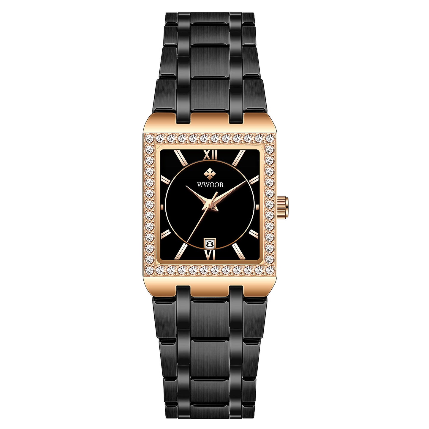 Diamond Square Steel Watch - Waterproof Love Belt