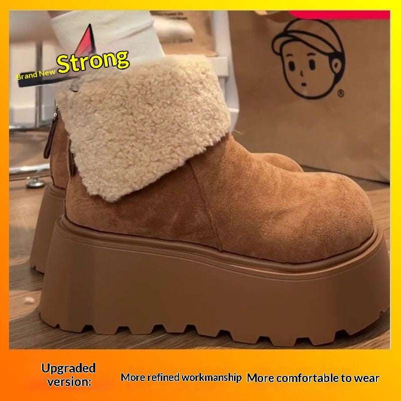 Women's Fleece-Lined Vintage Snow Boots - Warm Cotton Winter Boots