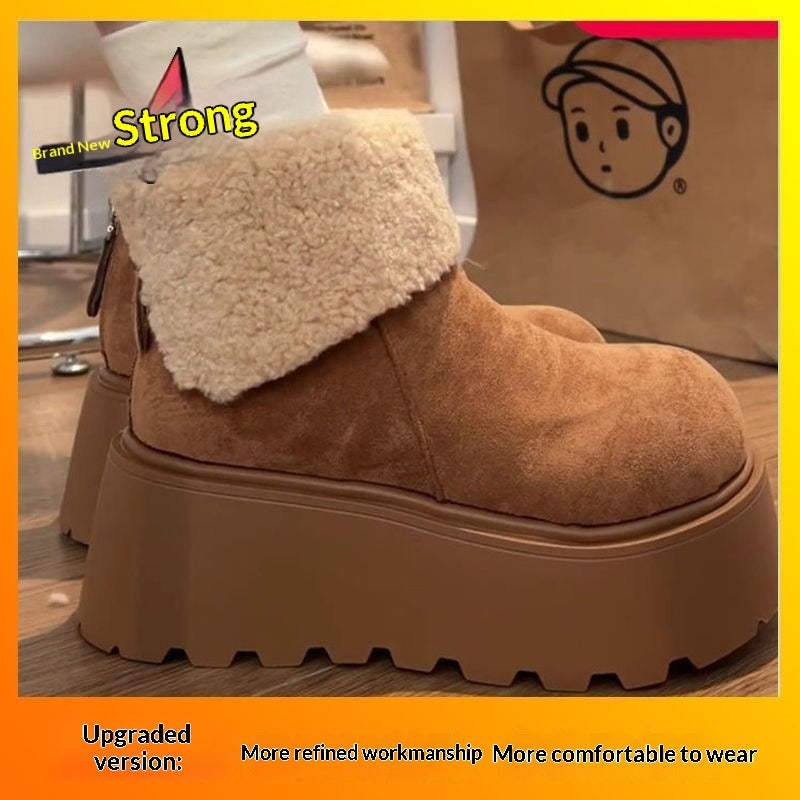 Women's Fleece-Lined Vintage Snow Boots - Warm Cotton Winter Boots