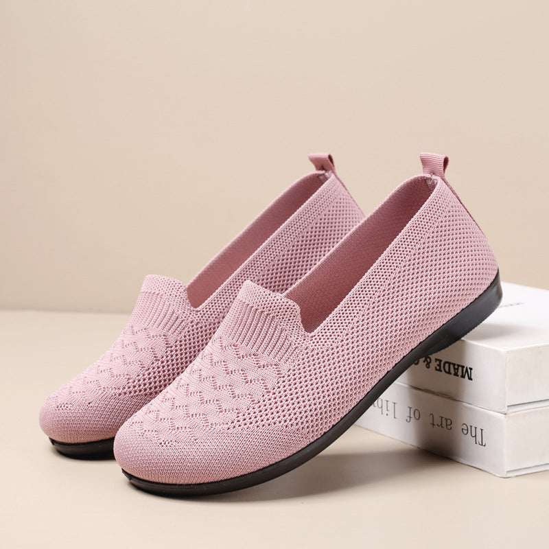 Women's Breathable Flyknit Flat Shoes - Soft Sole