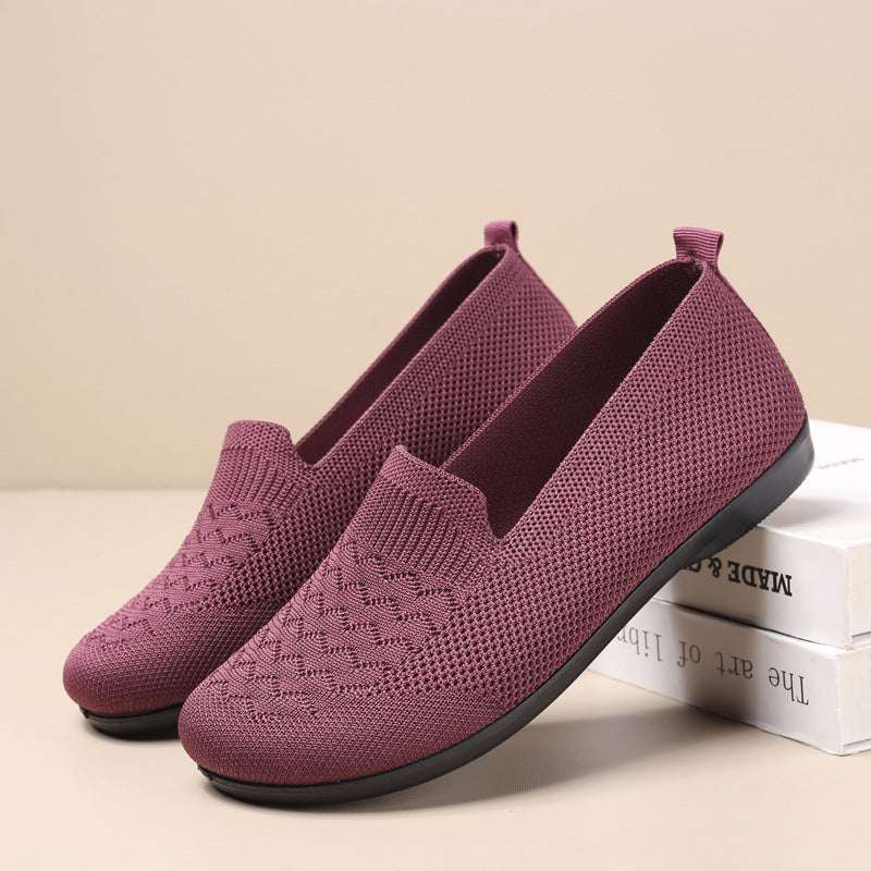Women's Breathable Flyknit Flat Shoes - Soft Sole