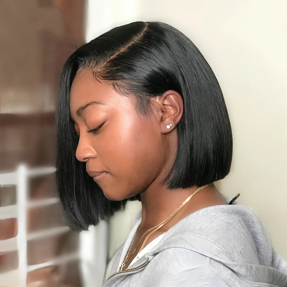 Women's Side Points Full Head Wig - Black High Temperature Fiber Multiple Parting Options