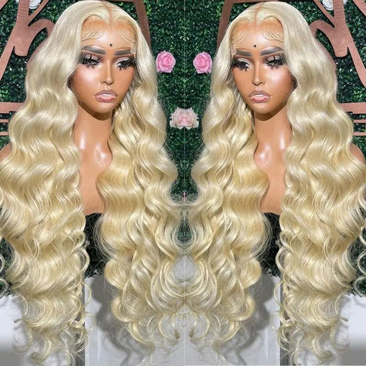 Women's Pure Color Lace Wig - Versatile Human Hair Head Cover Multiple Lengths