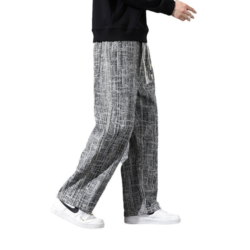 Men's Loose Tapered Korean Style Casual Pants - Adult Trendy Black Pants