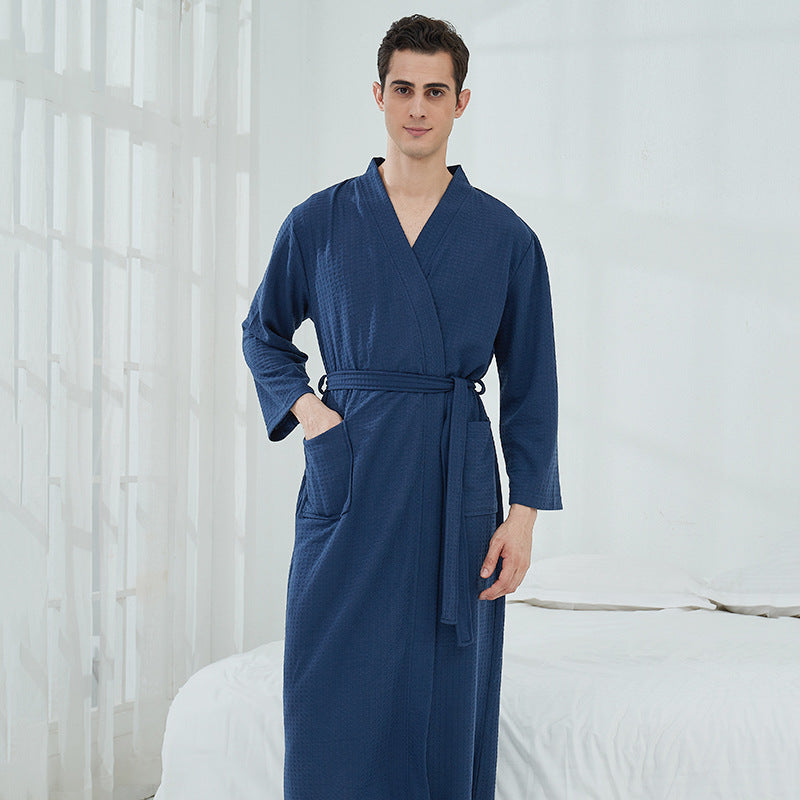 Unisex Couple Bathrobes - Rose Red Waffle Adult Women Men Loungewear Set Multiple Sizes
