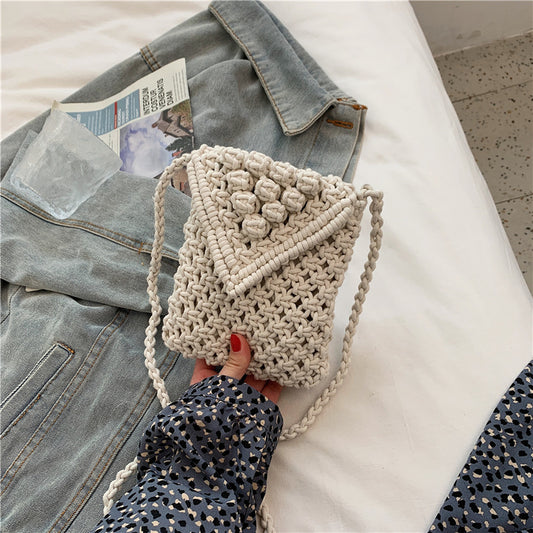 Western-Style Wool Square Messenger Bag - Women's Trendy Shoulder Bag