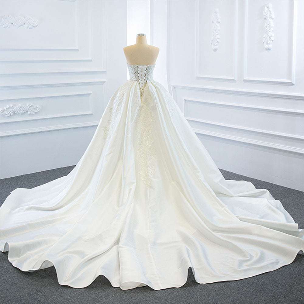 Strapless Fishtail Wedding Dress with Tube Top Overlay | White | US 2–18