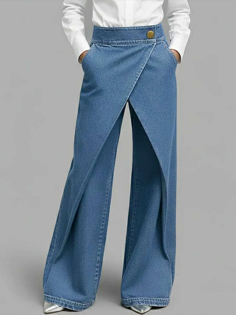 Women's Slim Straight-Leg Denim Jeans | Black & Blue | S–3XL
