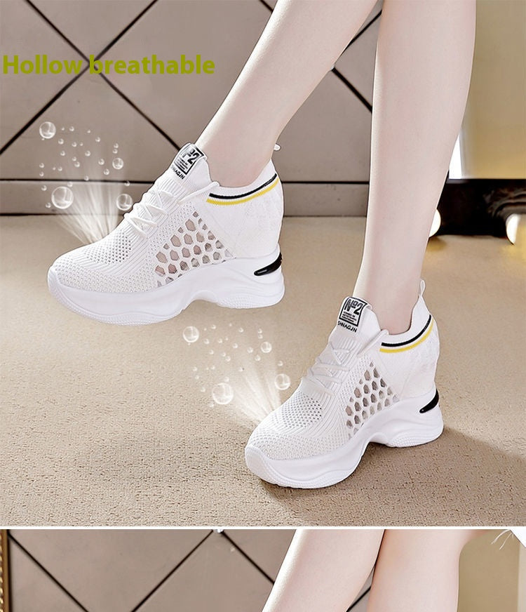 Breathable Height Increasing Casual Sneakers Women